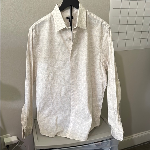 Express White Textured Dress Shirt - Picture 1 of 8
